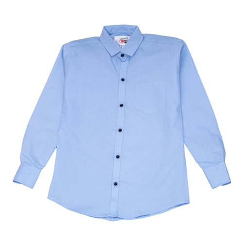 Image of Vikita Enterprise Kid Boy's Cotton Solid Shirt with Spread Collar Neck Full Sleeves Button Closure Curved Length and One Pocket | Shirt For Kids Boys