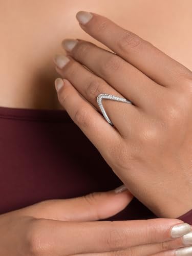 Image of Clara 925 Sterling Silver Vanki Adjustable Ring for Women Platinum Plated | Gift for Women & Girls | Swiss Zirconia | Elegant Design