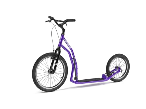 YEDOO Mula Y40 Tretroller - Kickscooter für Erwachsene mit Luftreifen 20/16 und Tragfähigkeit bis zu 150 kg. Scooter Roller mit Ständer und abnehmbarem, rutschfestem Trittbrett, Dogscooter. Violett