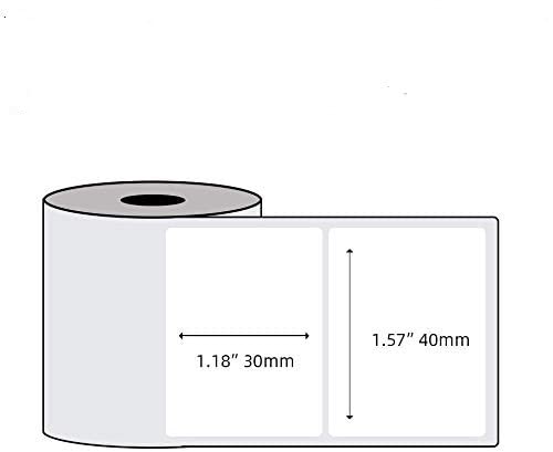2-Roll Pack, 1.575inches x1.181inches, 230PCS per Roll, Adhesive Thermal Label, Waterproof, Oil-Proof, Tear-Resistance, Price Tags, Barcode, Marks, Shipping Address Label, Postage Sticker. (40mm30mm)