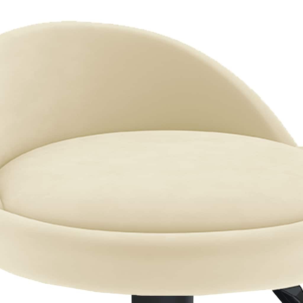 Hothingwell - Taburete de bar, color crema aterciopelado, silla de encimera, regulable en altura con mecanismo de gas, giratorio de 360°, Reposapiés integrado, Base de acero resistente, carga máxima