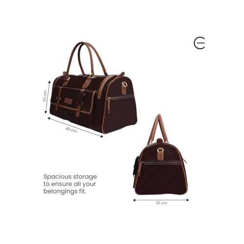 Image of Premium Leather Duffle Bag for Men & Women | Genuine Leather Travel, Gym & Office Bag | Stylish Handcarry & Sling Weekend Cabin Luggage Bag | Maroon