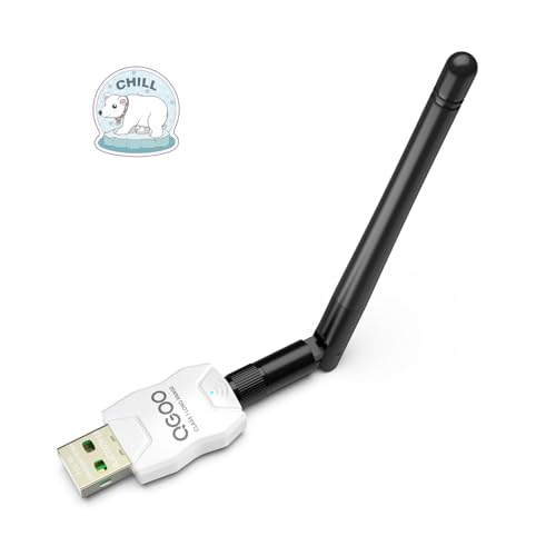 Class 1 Long Range Bluetooth Adapter for PC, QGOO USB Bluetooth Adapter for PC 5.3+EDR, Bluetooth Dongle Bluetooth Receiver Support Windows10/8.1/8/7?white-155?