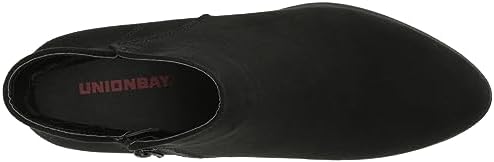 UNIONBAY Women's Tacey Ankle Boot, Black Faux Suede, 6 | Image 4