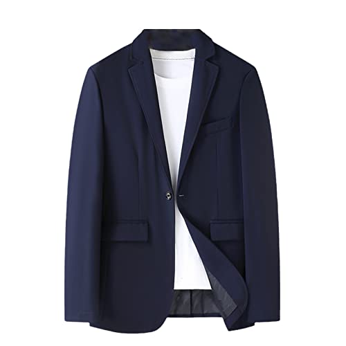 El Mejor Listado de Blazers para Hombre para comprar hoy. 48 Blazer casual de negocios para hombre, talla grande, color sólido, chaqueta, vestido, ropa de trabajo, abrigos de gran tamaño, negro, gris, Azul / Patchwork, 8X-Large