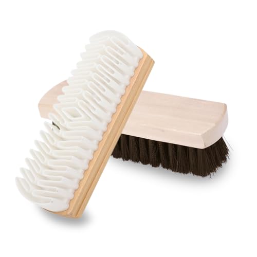 Horse Hair Shoe Brush for Leather and Suede (2 Pcs)