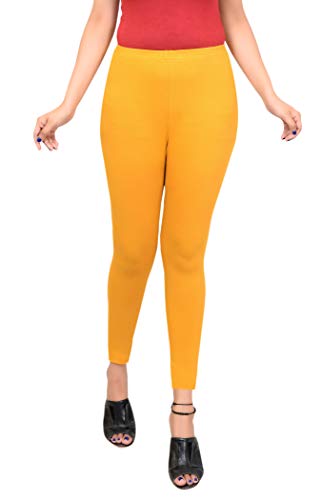 Image of High Waist Solid Woman Legging for Casual & Formal Wear Cotton Lycra Ankle Length Leggings