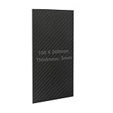 SUPAWAY 1 Stück Carbonfaserplatten 100x200x3 mm Köper Kohlefaserplatte GFK