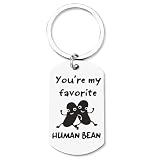 Funny Gifts for Boyfriend Best Friends You’ re My Favorite Human Bean Keychain Boyfriend Husband Valentines Day Birthday Gifts for Friends BFF Friendship Anniversary Christmas Gift for Women Men