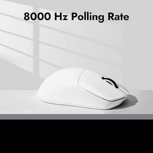 Image of LEMOKEY G1 8K Wireless Bluetooth 5.1 /2.4 GHz /Wired Optical Mouse, Ultra-Lightweight 55g Programmable PixArt 3395 Sensor with up to 26,000 /30000 DPI / 650 /750 IPS for Windows Mac Linux - White