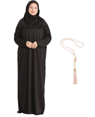 Modish Group Vetement De Priere Pour Femme Avec Chapelet Hijab, Vetements Musulman Pour Femmes, Robe Abaya (Marron, Taille Unique)