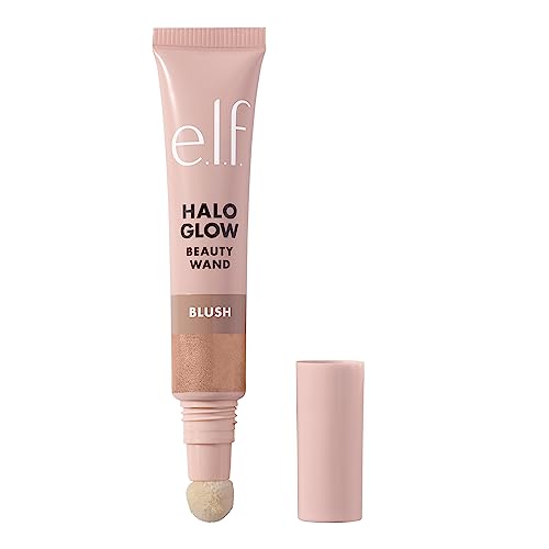 e.l.f. Halo Glow Blush Beauty Wand, Liquid Radiant Blush with Squalane, Cushion Tip Cream Blush For Luminous, Buildable Color, Vegan & Cruelty-Free Cheek Makeup, Candlelit