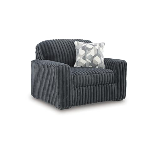 Image of Signature Design by Ashley Oversized Chair and a Half, Gunmetal