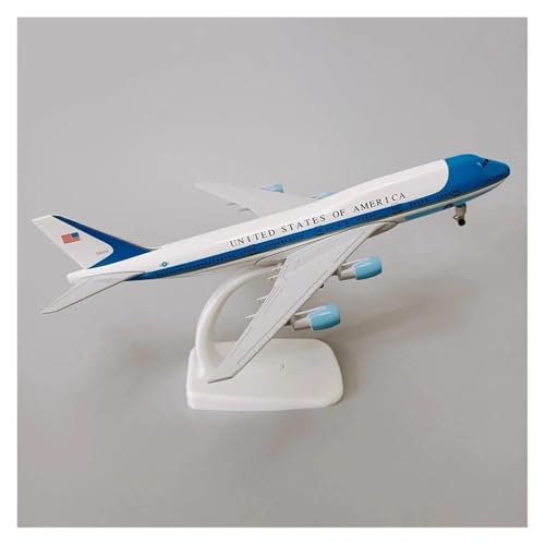 Avión de metal 747 Air Force One escala 1 400 miniatura coleccionable de 20 cm 6
