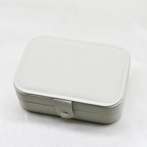 Image of Mini Jewellery Travel Case, PU Leather Organizer Box, Small Portable Jewellery Storage Holder for Womens Rings Earrings Necklaces (Elegant Lady Luxe)