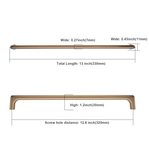 Image of Asidrama 6 Pack 12.6 Inch(320mm) Champagne Bronze Cabinet Pulls Cabinet Handles Cupboard Handles Kitchen Cabinet Hardware for Cupboard Drawer Pulls