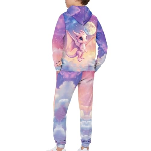 Girls Clothes 2-Piece Hoodie Tracksuit with Pockets Pant Sets4