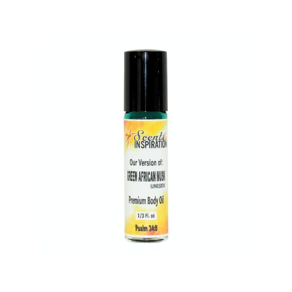 Scents & Inspiration Green African Musk Roll-On Fragrance Oil Alcohol-Free | Body Fragrance for Men and Women | Travel Size | 1/3 fl oz