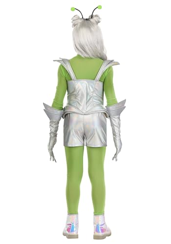 Disfraz galáctico de alienígena para niña con guantes y antenas miniatura 3