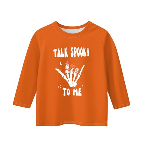 Girls' Halloween Pumpkin Graphic Raglan T-Shirt Cute Fall Long Sleeve Top Comfortable Casual Tee for Kids2