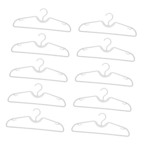 BESTYASH 10Pcs Non Slip Short Neck Plastic Hangers Space Saving Design for Efficient Closet Organization Lightweight and Laundry Hangers for Shirts and Light Garments