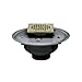 Oatey 72146 6" PVC Adjustable Commercial Drain w/ 6" BR Grate & Square Ring, Strainer Material Brass