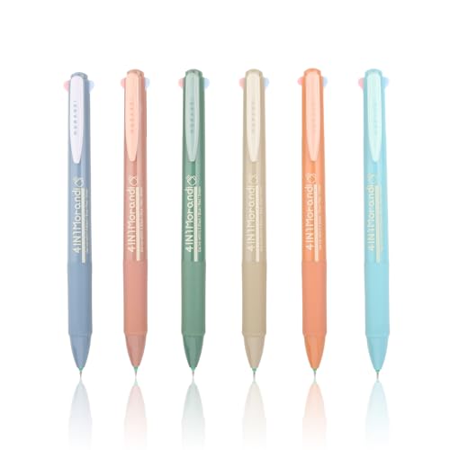 Bolígrafo de Tinta Gel Multicolor 4 en 1, Punta Fina 0.5mm, Pack 6 miniatura 1