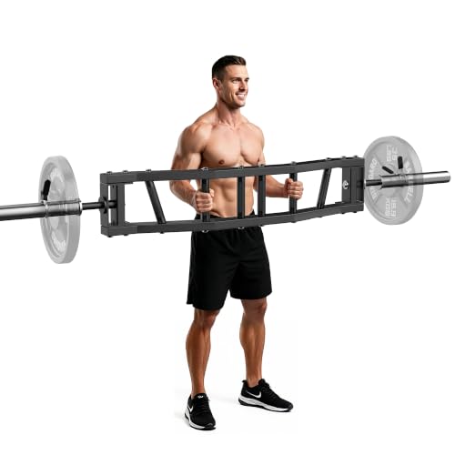FovemiG Multi Grip Barbell-Swiss Bar 600 LBS Capacity Olympic Neutral Grip Barbell with 2 Spring Clip American Bar Knurled Handles for Deadlifts Bench Press Shoulder Press Rowing Full Body Strength Training