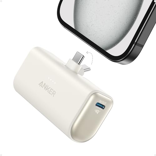 Anker Portable Charger, Nano Power Bank with Built-in USB C Connector, 5,000mAh Portable Charger...