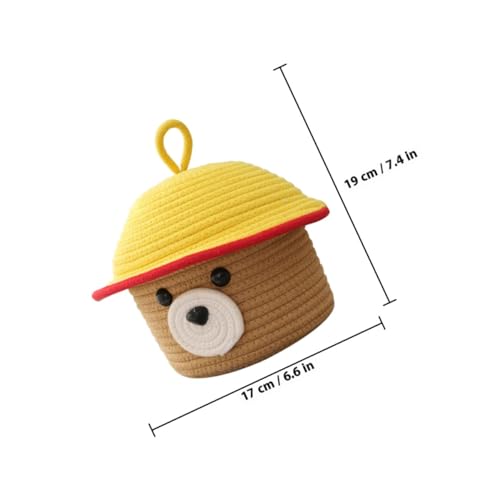 Panier de rangement tissé en coton avec couvercle boîte déco - 2
