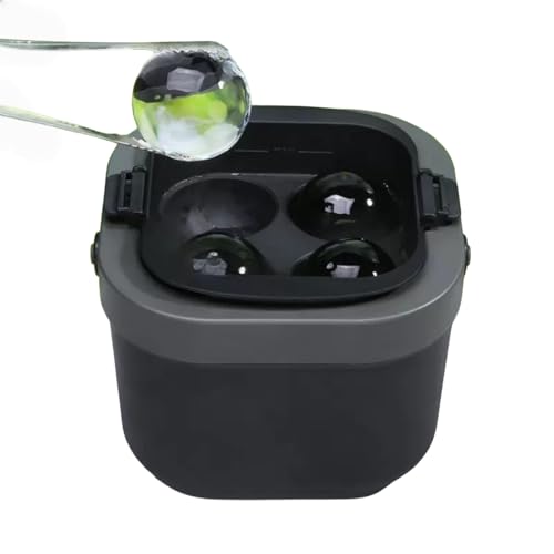 Shiying クリアアイスボールメーカー 2.4インチのクリスタルクリアアイスボール4個 ウイスキー カクテル バーボン用 4個キャビティBPAフリー シリコン製 簡単に取り出せるアイス球型 収納バッグ付き スタンプ付き (一度に4つの透明な氷玉を作るこ