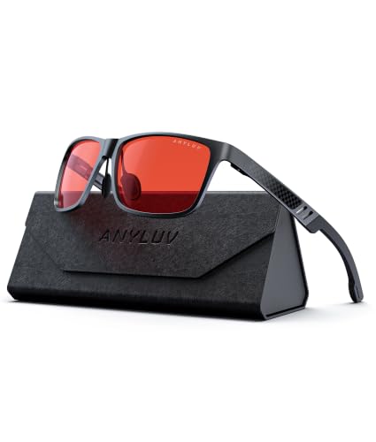 Image of ANYLUV Blue Light Blocking Glasses Men Computer Gaming Glasses Lightweight Al-Mg Metal Anti Eyestrain Eye Protection