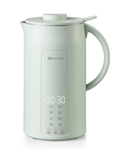 Image of MOKKOM Nut Milk Maker, 42oz Automatic Almond Milk Machine for Homemade Plant-Based Milk, Oats, Soy, Dairy Free Beverages, Soy Milk Maker with Delay Start /Keep Warm /Self-Cleaning /Boiling, Green