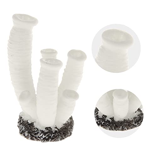 VOCOSTE White Coral Reef Decor, Mini Faux Coral Aquarium Decor, 1.3"x1.77" - Image 3