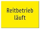 Reitbetrieb läuft – Aufkleber A4: 297x210mm – Ohne Grafik, nur Text