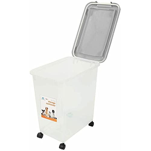 3-Piece Airtight Pet Food Storage Container with Measuring Scoop Plastic Pet Dog Cat Animal Dry Food Dispenser (Grey)