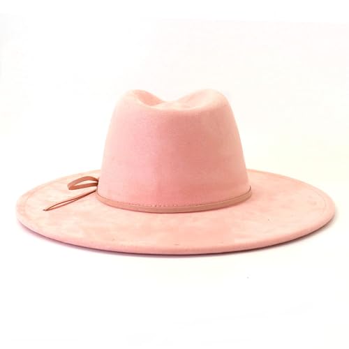 Image of Fedora Hats for Women Man with Big Wide Brim Classic Suede Panama Hat Western Outdoor hat