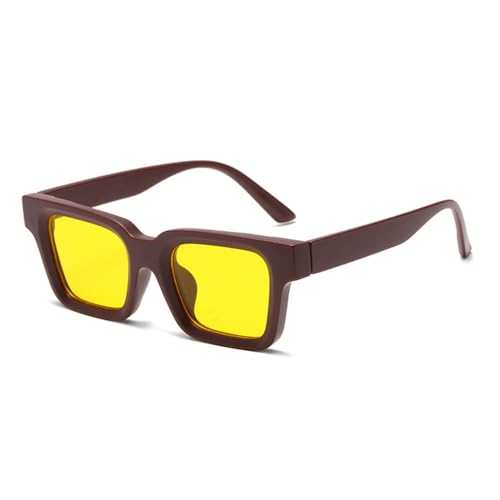 Lunettes de soleil carrées marron bordeaux pour réduire la fatigue oculaire face au grand soleil