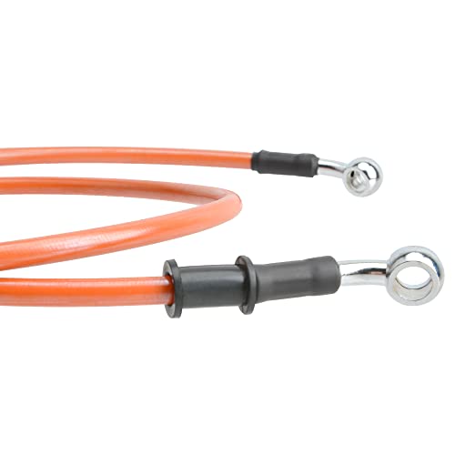 Zyhw Motorcycle Brake Line, 110Cm/43.31"Universal Hydraulic Clutch Oil Pipe, Motocross Stainless Steel Braided Accessories For Bikes Enduro Motocross Street Bikes(Orange) #TOP5