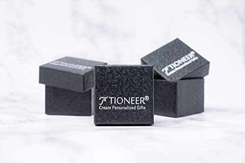 Tioneer Jewelry | Stainless Steel Letter Alphabet Initial Ring | Square Flat Top Ring for Men & Women | Stainless Steel Jewelry, Silver - Letter C, Size 8 by Tioneer - Used condition - Image 4