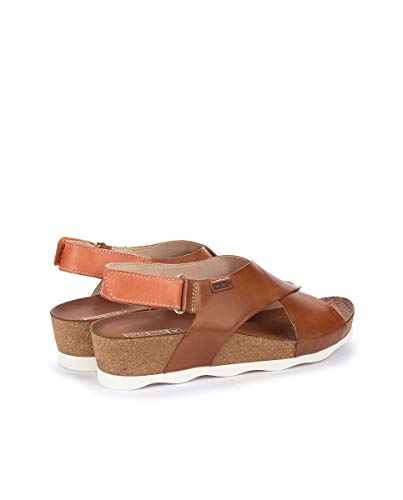 PIKOLINOS Wedge Sandals Leather Mahon for Woman Brandy3