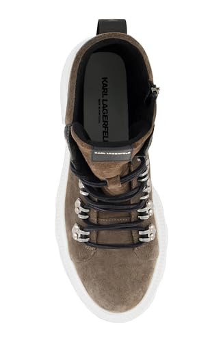 KARL LAGERFELD Men's Side Zip Suede Hiking Boot Combat2