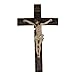 Natural Wood Like Crucifix 8 Inch Resin Decorative Hanging Wall Cross