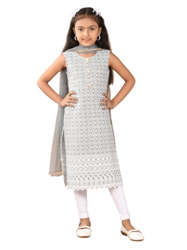 Image of Girls Cotton Kurti Set with Dupatta, Kids