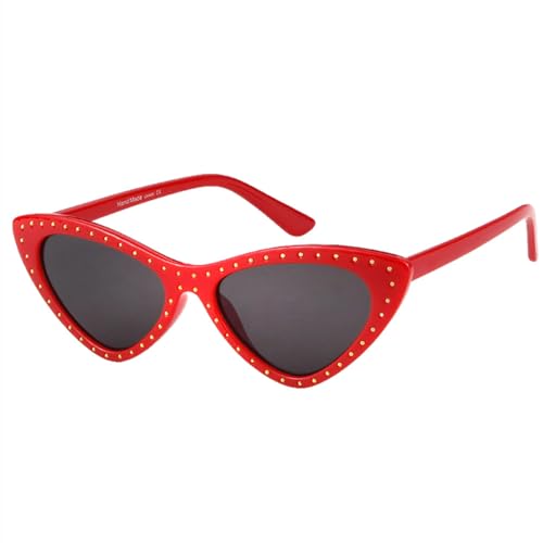 Lunettes de soleil rouges rétro pour femmes avec protection UV400