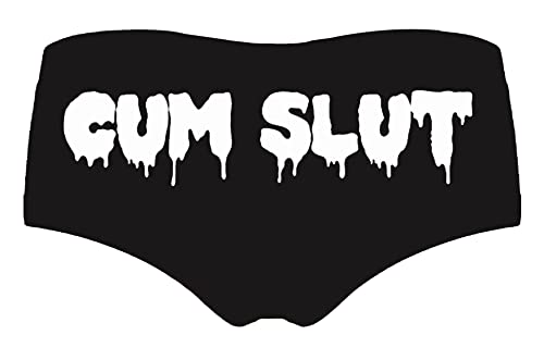 JIQIMEI Women's Underpants Funny Panties, Soft and comfortable Low rise sexy, Gift Ideas for her (as1, alpha, l, regular, regular, Cum Slut, L)