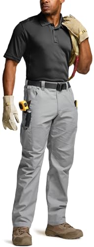 Image of CQR Men's Quick Dry Work Pants, Water Resistant Outdoor Tactical Pants, Lightweight Stretch Cargo Hiking Pants