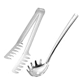 2 Stück Nudelzange Und Spaghettilöffel Set,Spaghettilöffel