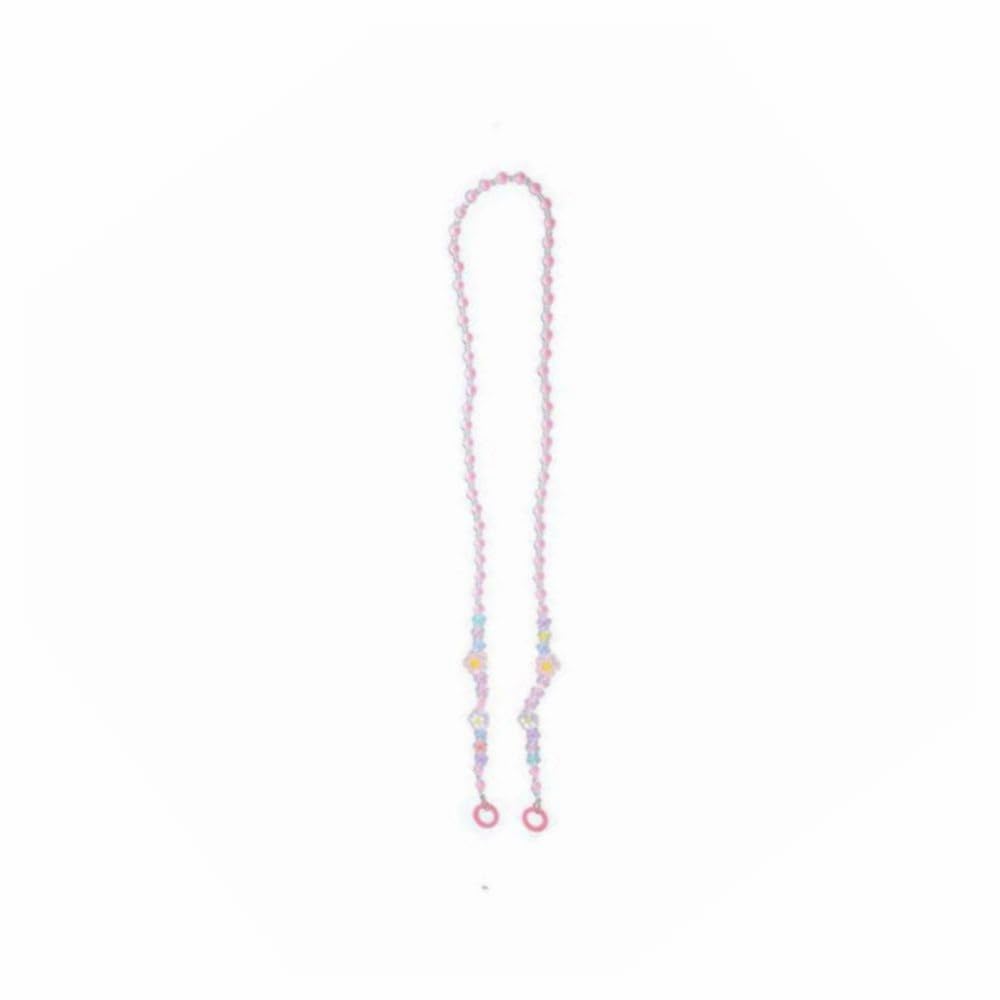 Pokinge 1 Piece Beaded Flower Crossbody Phone Lanyard,120cm Candy Color Beaded Mobile Phone Chain Handmade Anti-Lost Flower Crossbody Cellphone Strap
