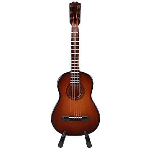 Modèle de guitare miniature en bois avec support et etui, mini affichage de guitare ornements musicaux artisanat décor à… - Les Beatles, Paul McCartney, John Lennon, RIngo Starr, George Harrison Modèle de guitare miniature en bois avec support et etui, mini affichage de guitare ornements musicaux artisanat décor à…